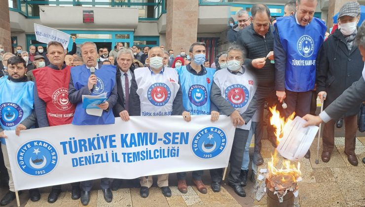 DENİZLİ’DE KAMU ÇALIŞANLARI BORDRO YAKTI!